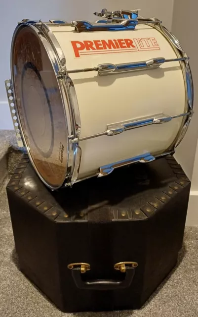 Premier Lite 14"x12" White Marching Snare Drum With Case