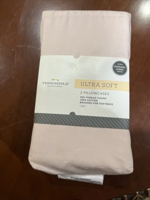 Threshold 2 Ultra soft Queen / Standard Pillow Cases 300 Thread Soft Pink