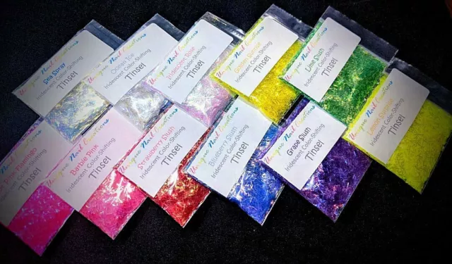 TINSEL~Iridescent Color~U CHOOSE~Nail•Acrylic•Gel•Body Art•Face•Festival•Crafts