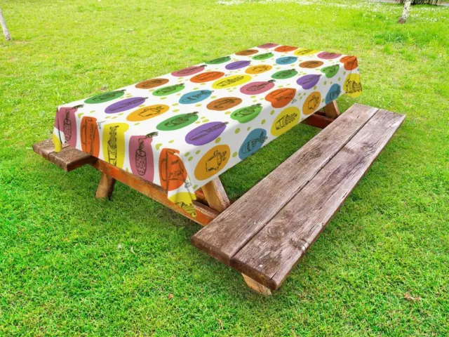 Modern Outdoor Picnic Tablecloth in 3 Sizes Decorative Washable Waterproof