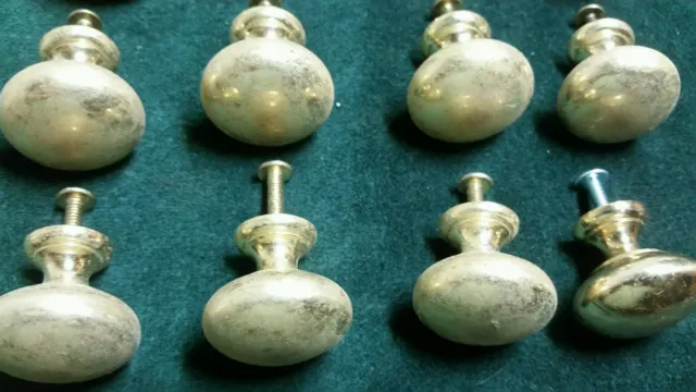 24 boutons de traction en laiton massif lourd antique poignée de porte de commode tiroir (B) 2