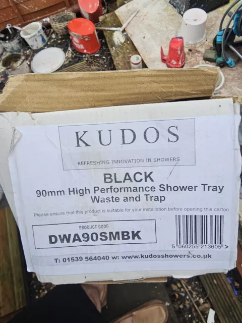 KUDOS 90mm Black Domed High Performance Shower Tray Waste And Trap DWA90SMBK