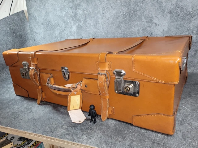 ancien marron cuir valise avec métal Matériel 49238683 PNG