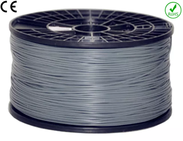 FILAMENT- FIL imprimante 3D PLA 1.75mm ARGENT 1Kg  CE-ROHS PLA175ARG