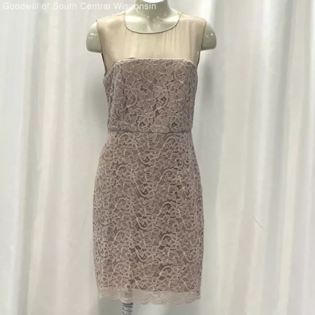 Wmns NWT Diane Von Furstenberg Nude Lace Cocktail Dress Sz 8