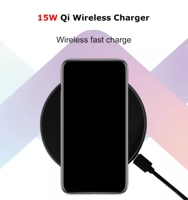 NEWAVE Zinc Alloy 15W Qi Wireless Charger Fast Charging Pad LED Ring Indicator 3