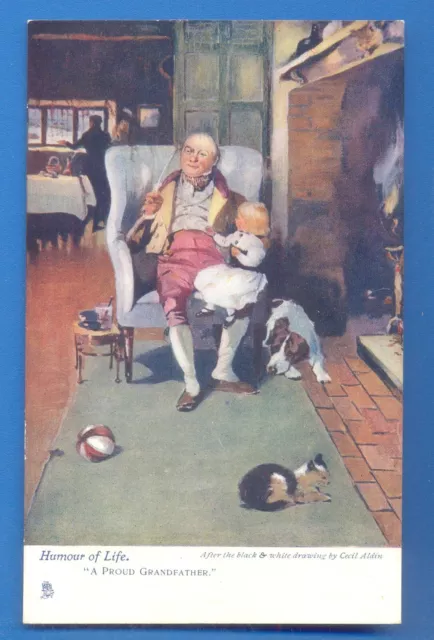 Humour Of Life.a Proud Grandfather.tucks Oilette Postcard By Cecil Aldin.