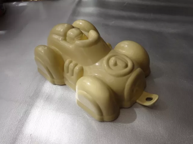 Retro Vintage Plastic 1970s Racing Car Jelly Mould & Hook (Jelly Or Blancmange)