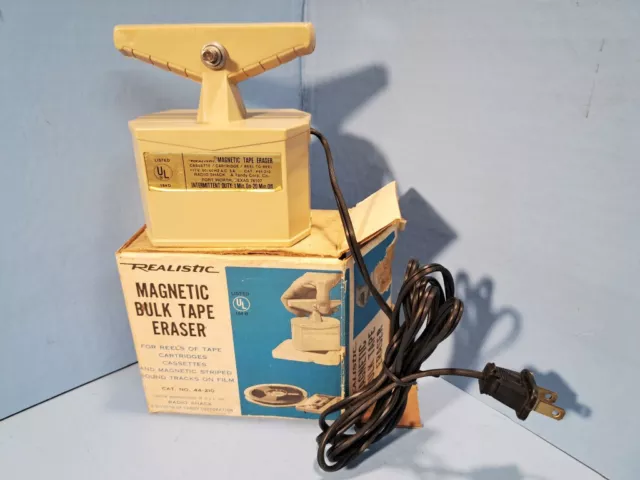 Realistic 44-210 Magnetic Bulk Tape Eraser for Reel to Reel,  Video Cassette Tape on Film, Cassette Tapes