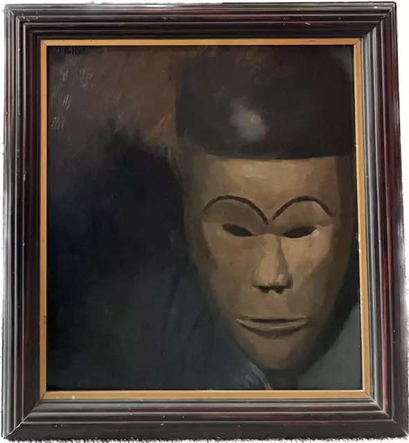 Jules Pollet (1870-1941) Cubism, Mask African Congo Yombe, 1915 Copper