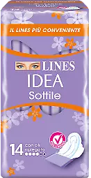 LINES IDEA Sottile con Ali Ripiegato 14 Assorbenti