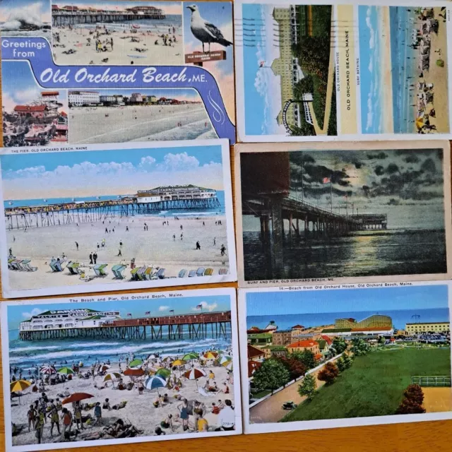 LOT of 6 Vintage Postcards   OLD ORCHARD BEACH, MAINE  ME