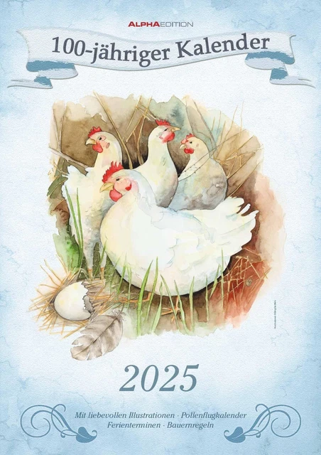 100-JÄHRIGER KALENDER 2025 - Bildkalender A3 (29,7x42 cm) - mit 