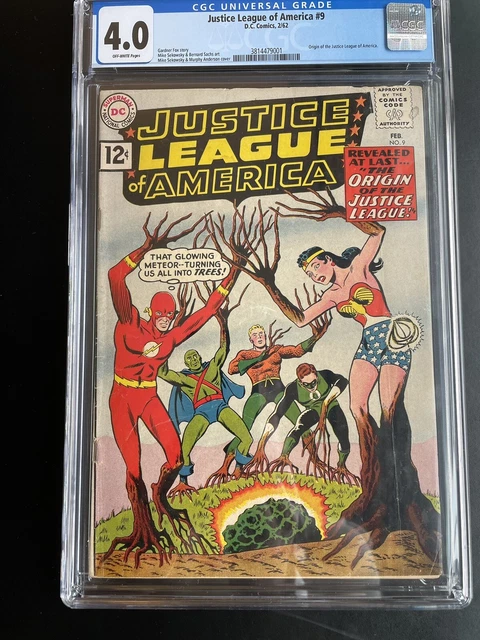 Justice League of America #9 | CGC 4.0 | Origin of JLA! DC Comic 1962