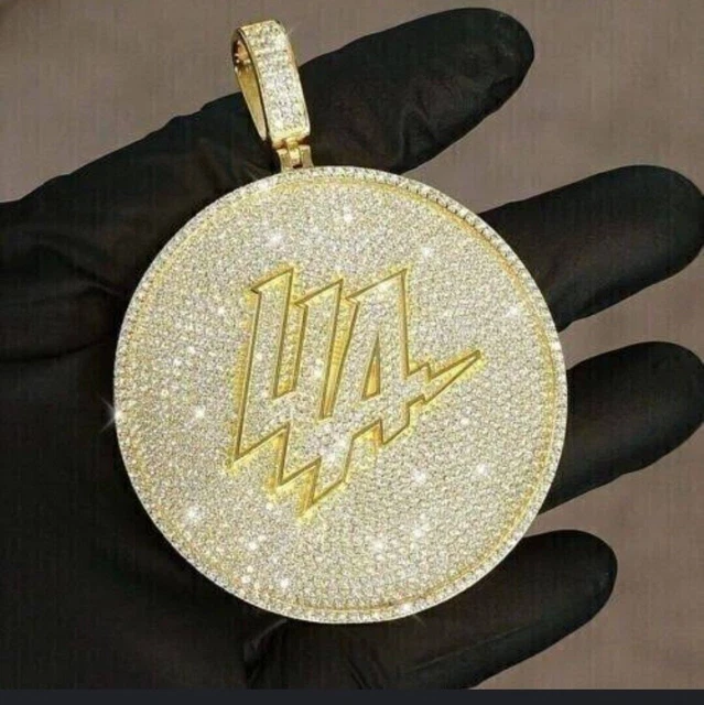 2,10 ct Rundschliff-Moissanit-Buchstabenanhänger mit Weißgoldbeschichtung...