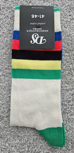 Radsport Weltmeister Streifen Socken 8" Manschette Größe 41-46