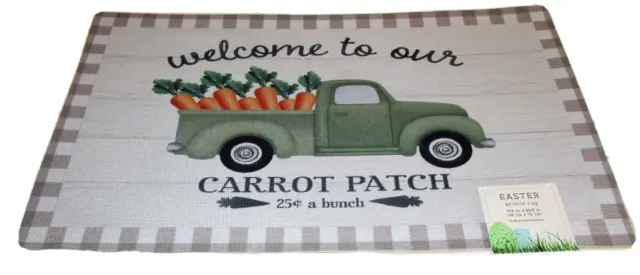EASTER ACCENT RUG 17.6" x 29.9" 100% Polyester WELCOME TO OUR CARROT PATCH