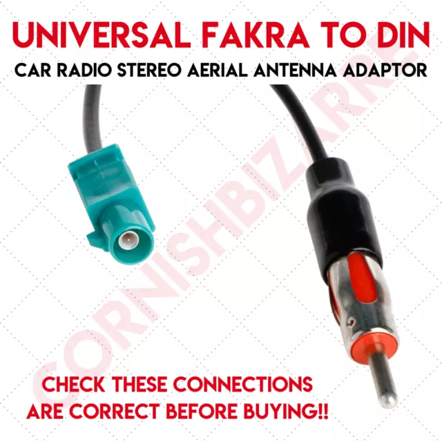 Universal Fakra Auf Din Auto Radio Stereo Luftantennenadapter - Uk Lager 2