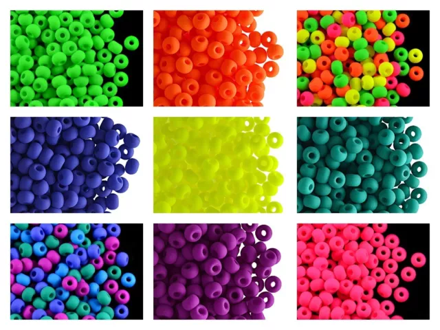 CHOOSE COLOR! 200pcs 5.5mm NEON Pony Beads (UV Active) Czech Pressed Glass