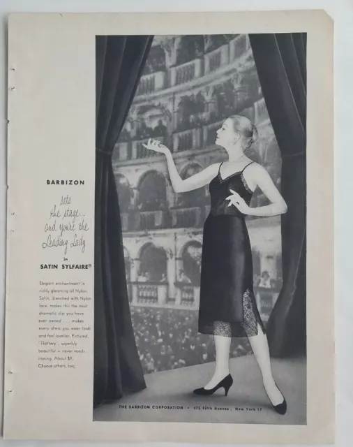 1956 women's BALI Longline bra quilted under cup folding fan brunette ad