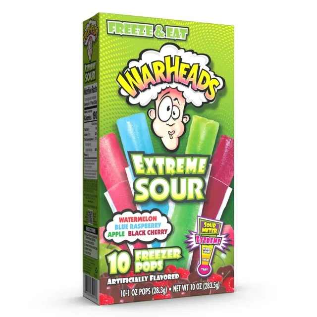 Warheads Extreme Sour 10 Freezer Pops