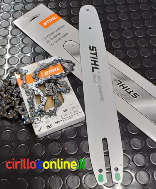 Barra e catena STIHL ORIGINALI 35cm 3/8 50 maglie MS 170 171 180 181 192 193 194