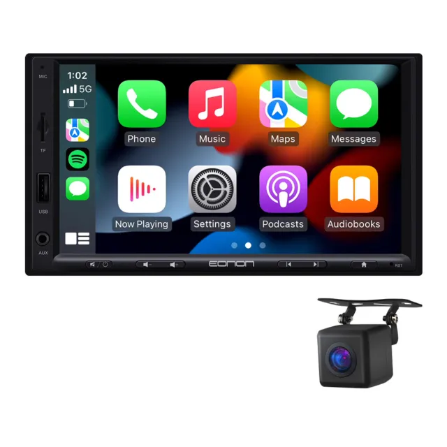 Car Stereo Bluetooth Radio 7" Touch Screen For Apple CarPlay & Android Auto +CAM