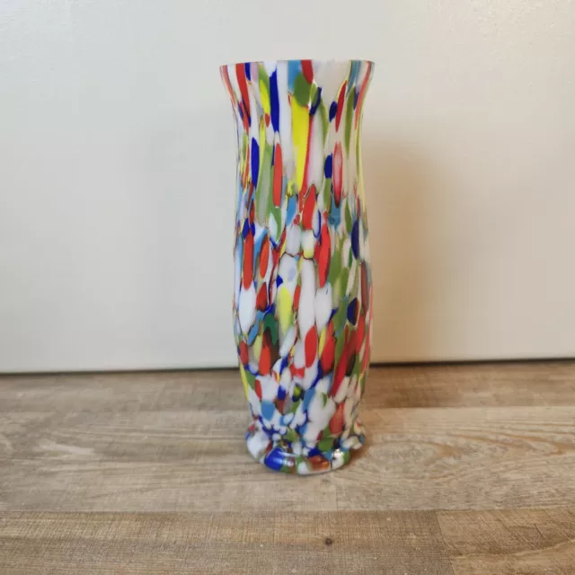 Böhmisch Tschechische Art Deco Glas Vase Um 1920 Bunt