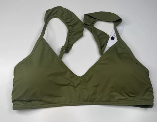 Kingdom & state women’s L green padded bikini top swimsuit  H1