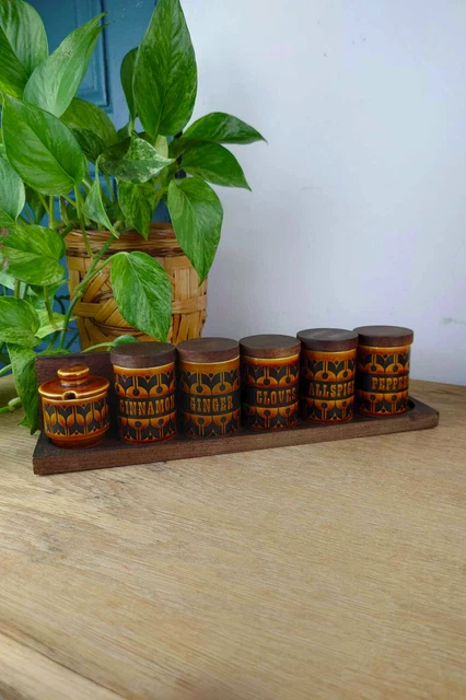 Set à Épices Mural - Pots en Céramique Hornsea avec Support
