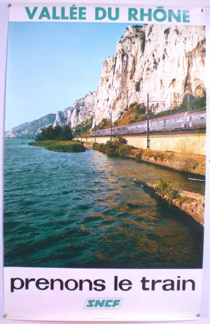 Vallée Du Rhône  - Train – Sncf – Affiche Originale Poster  - Very Rare – 1976