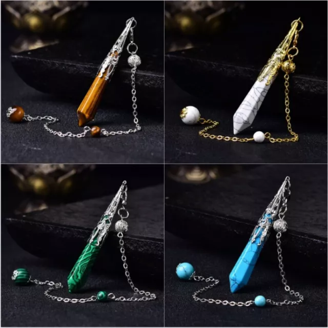 Tarot Divination à Facettes Cristal Pendule Turquoise Wicca Autel Païen Hélices