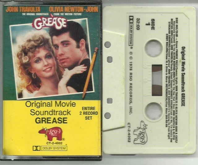GREASE [THE SOUNDTRACK from the Motion Picture] (Cassette, 1978 RSO) VG
