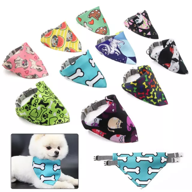 Collier Bandana Pour Chien-Réglable Chat Chiot Chaton Animal De Compagnie #