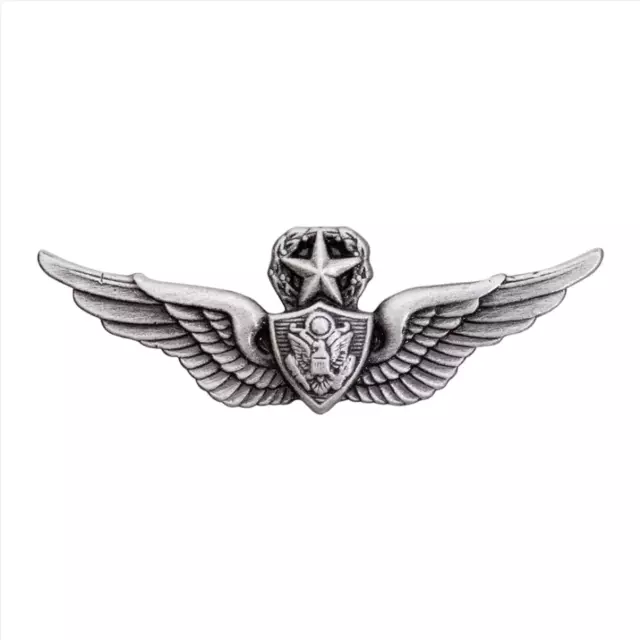 Army Dress Badge: Master Aircraft Crewman: Aircrew - Miniature, Silver Oxidized