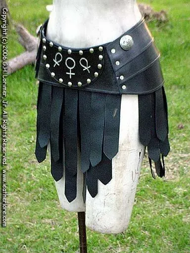 Medieval Viking Knight waist Armor Leather black skirt look armor ICA SCA