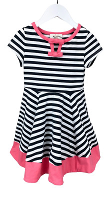 Kate Spade, Girls' Striped Color-Block Dress, Navy/White, Size 4