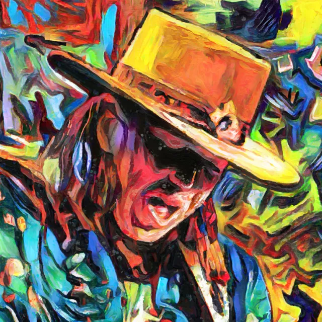 Stevie Ray Vaughan Art Print, Blues Canvas, SRV Painting Print 2