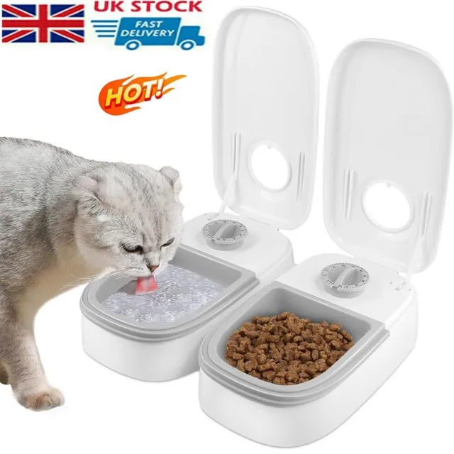 Automatic Cat feeder 2Pcs Electronic Timed Dry and Wet Pet Dog Food Dispenser