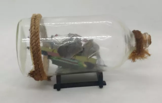 Ship in a Bottle with Stand (As-Is/Damaged/For Restoration)