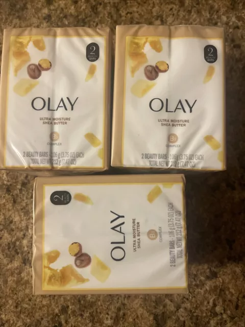 6x Olay Ultra Moisture Shea Butter Beauty Bars w/ Vitamin B3 Complex-3.75oz each