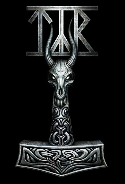 Plaque Murale Métal Dieu Viking Odin - 30 X 20 Cm - Décoration