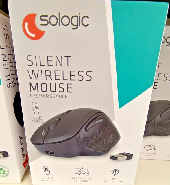 Souris Optique Sans Fil 2.4 GHz USB - 6 Boutons, 1800 DPI, Couleur Noire Pour PC