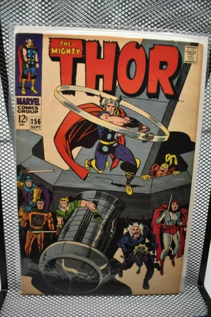 The Mighty Thor #156 Marvel Silver Age Comics 1968 ManGog Loki Lee & Kirby 8.0
