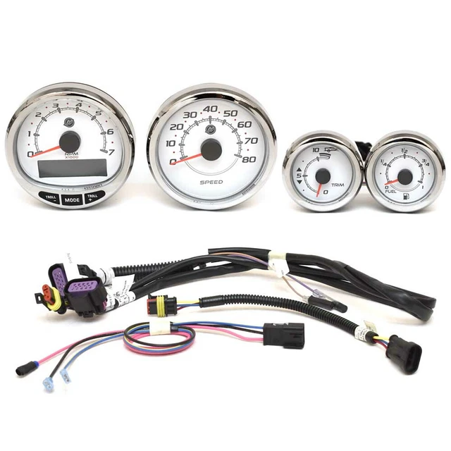 MERCURY BOAT GAUGE Set Lund Tachometer Speedometer Fuel Trim (4PC