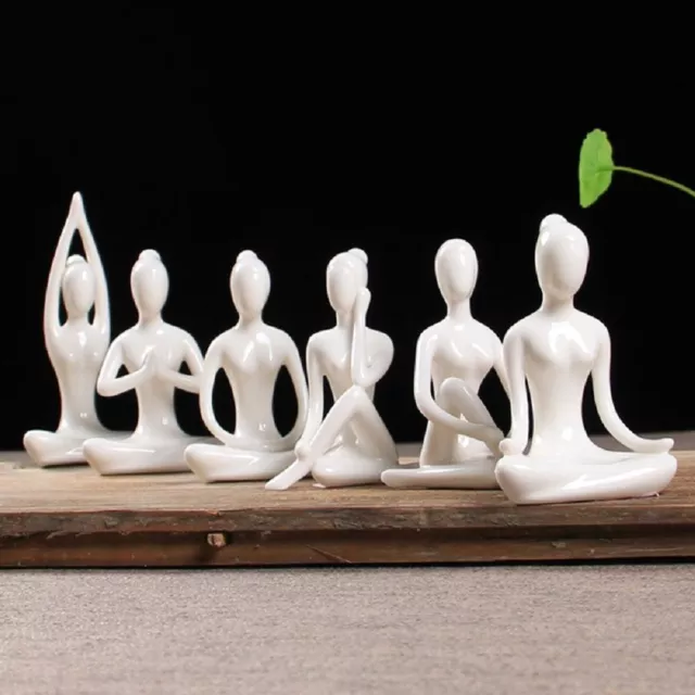 Statue Yoga Poses Figurine Abstract Art Ornaments Ceramic Yoga Poses Figurine