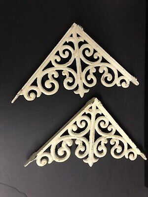 4 off white ornate cast iron wall shelf brackets