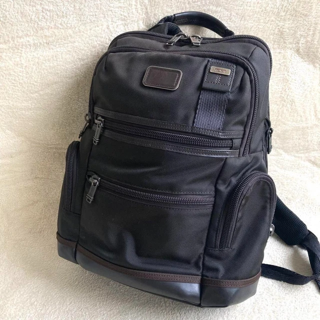 TUMI Authentic ALPHA BRAVO Backpack Men 222681HK2 Black Brown Used from Japan