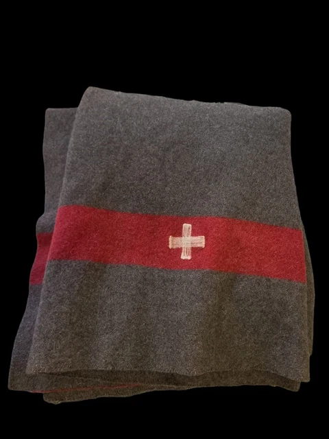 Vintage rare Pre WW2 Swiss Schweiz Suisse Military Army Wool Blanket Camp 1937