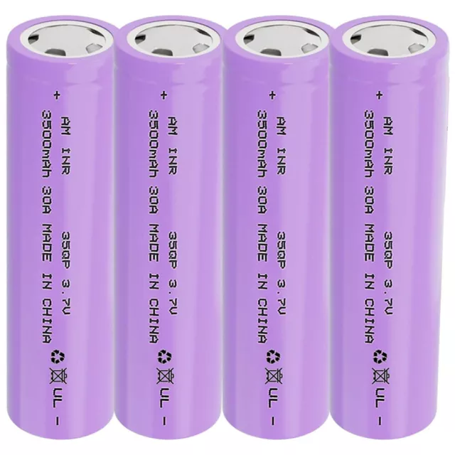 4Pcs 3.7V Li-Ion Rechargeable Battery 3500mAh 20A Batteries for Flashlight New